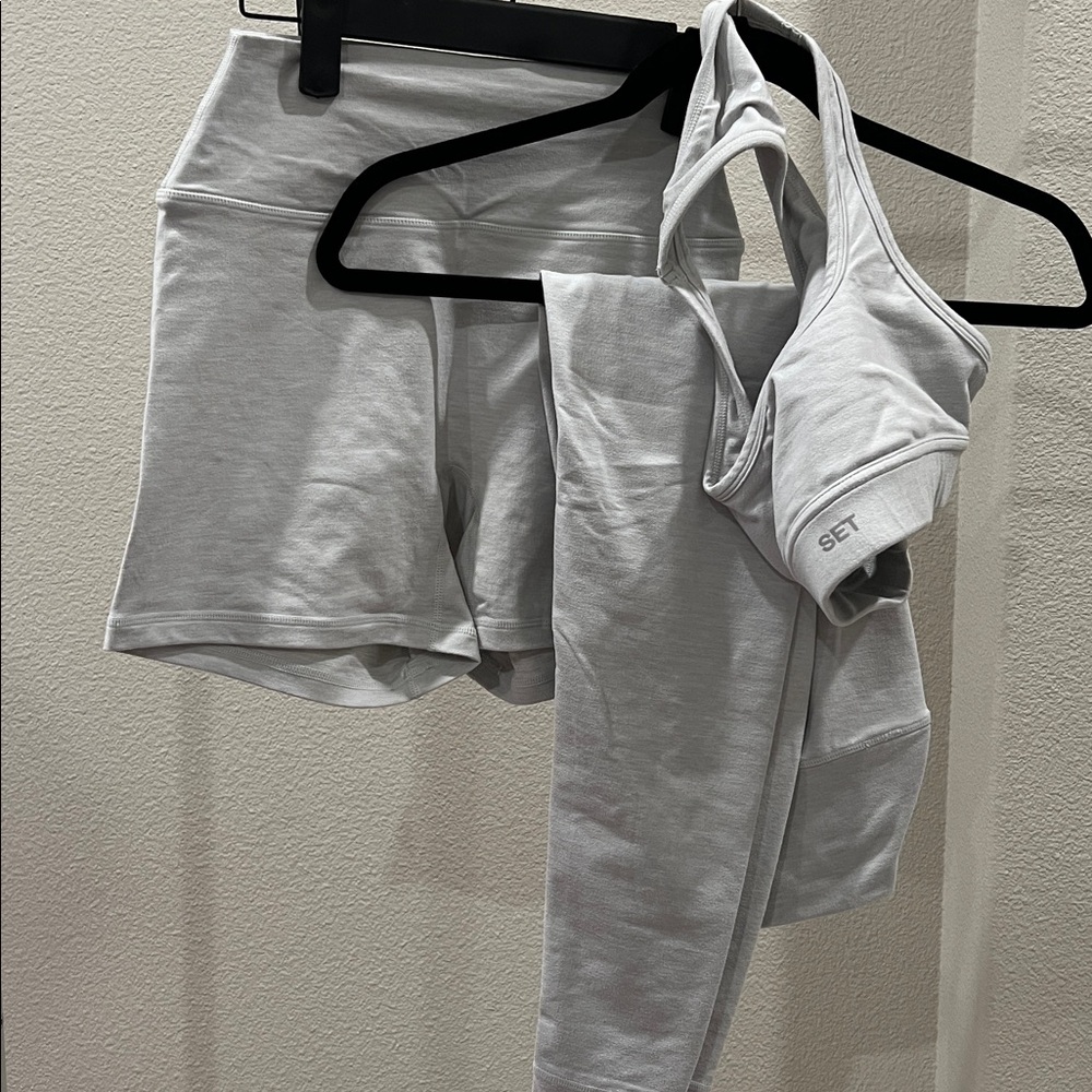Set active 3 piece Heather grey all size small